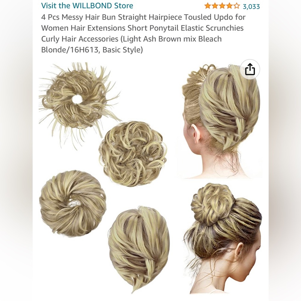 4 piece artificial hair scrunchie set